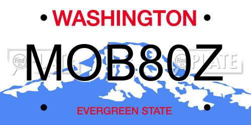 MOB80Z Washington License Plate