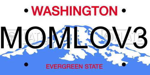 MOMLOV3 Washington License Plate