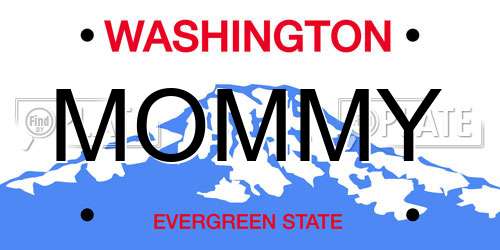 MOMMY Washington License Plate