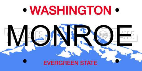 MONROE Washington License Plate