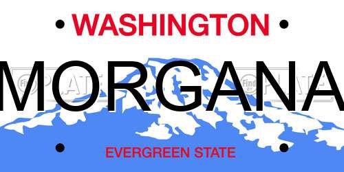 MORGANA Washington License Plate