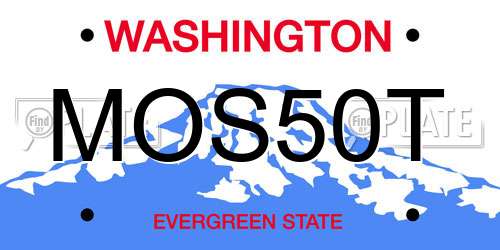 MOS50T Washington License Plate