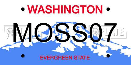 MOSS07 Washington License Plate