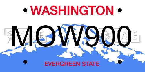 MOW900 Washington License Plate