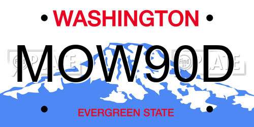 MOW90D Washington License Plate