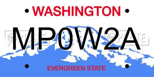 MP0W2A Washington License Plate