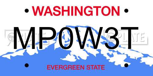 MP0W3T Washington License Plate