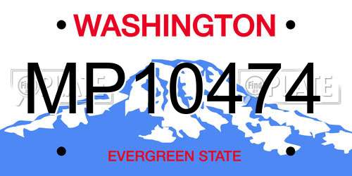 MP10474 Washington License Plate