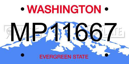 MP11667 Washington License Plate