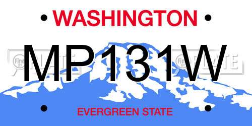 MP131W Washington License Plate
