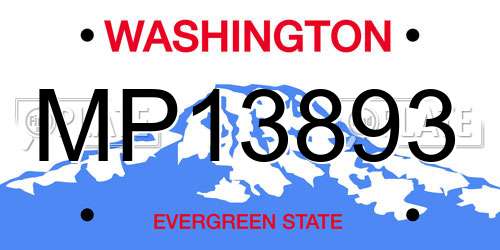 MP13893 Washington License Plate