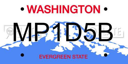MP1D5B Washington License Plate