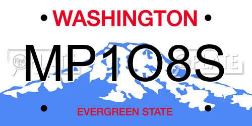 MP1O8S Washington License Plate