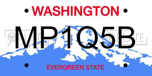 MP1Q5B Washington License Plate