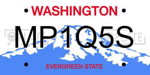MP1Q5S Washington License Plate