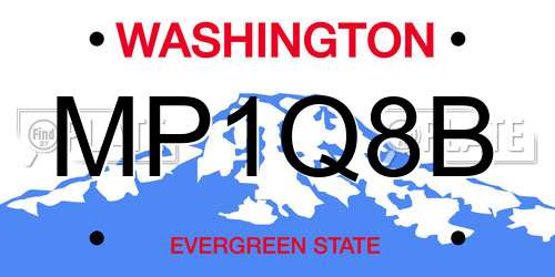 MP1Q8B Washington License Plate