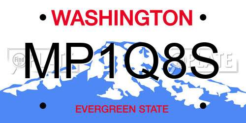 MP1Q8S Washington License Plate