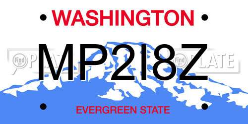 MP2I8Z Washington License Plate