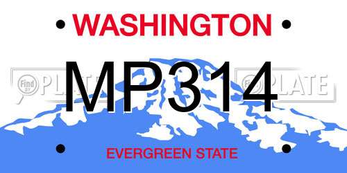 MP314 Washington License Plate