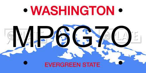 MP6G7O Washington License Plate