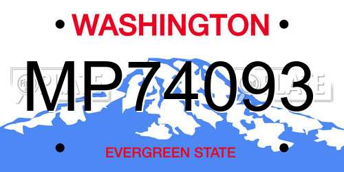 MP74093 Washington License Plate