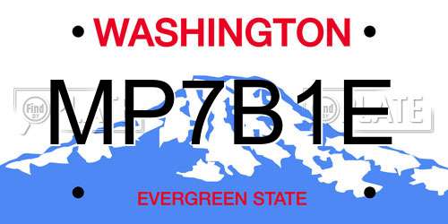 MP7B1E Washington License Plate