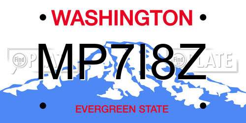 MP7I8Z Washington License Plate