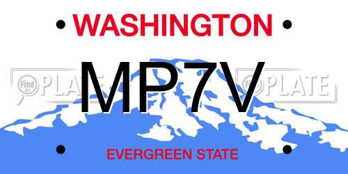 MP7V Washington License Plate