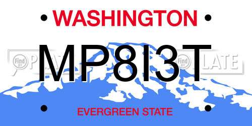 MP8I3T Washington License Plate