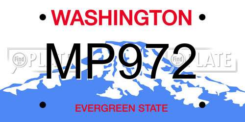 MP972 Washington License Plate