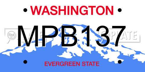 MPB137 Washington License Plate