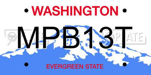 MPB13T Washington License Plate
