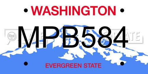 MPB584 Washington License Plate