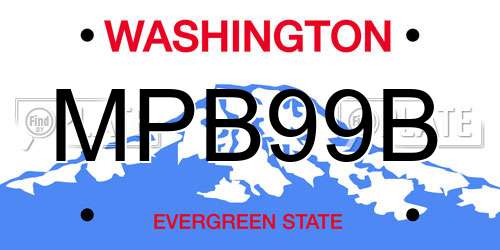 MPB99B Washington License Plate