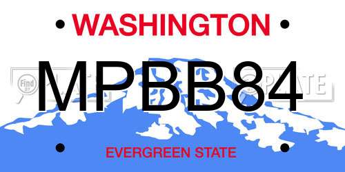 MPBB84 Washington License Plate