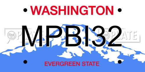 MPBI32 Washington License Plate