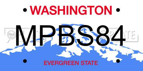 MPBS84 Washington License Plate