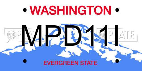 MPD11I Washington License Plate