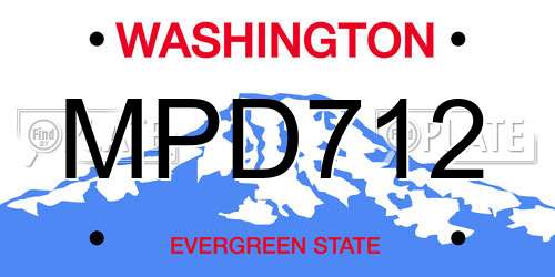 MPD712 Washington License Plate