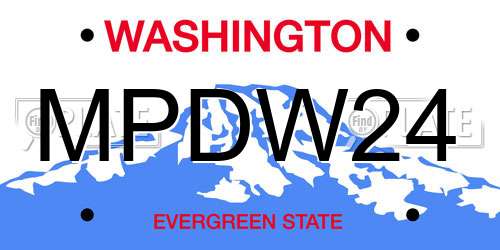 MPDW24 Washington License Plate
