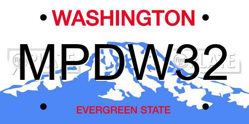 MPDW32 Washington License Plate