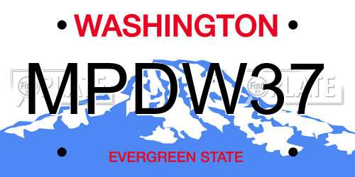MPDW37 Washington License Plate