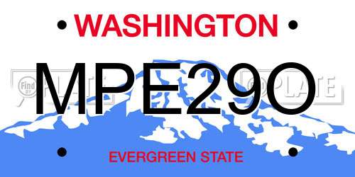MPE29O Washington License Plate