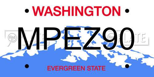 MPEZ90 Washington License Plate