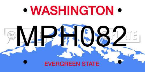 MPH082 Washington License Plate