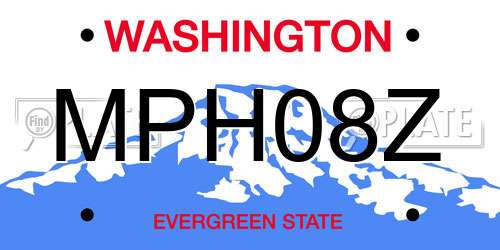 MPH08Z Washington License Plate