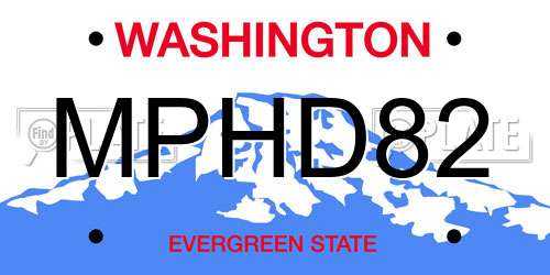 MPHD82 Washington License Plate