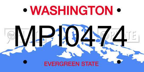 MPI0474 Washington License Plate