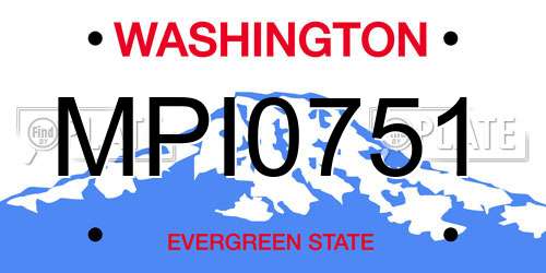 MPI0751 Washington License Plate