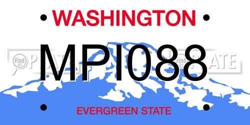MPI088 Washington License Plate